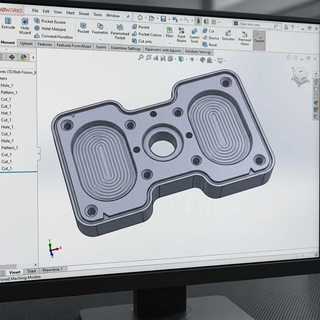 3D CAD model displayed on computer screen